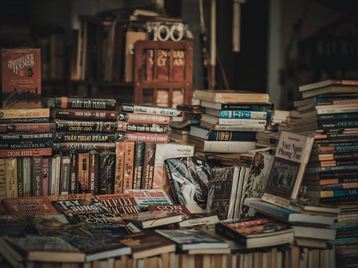 pile of assorted novel books