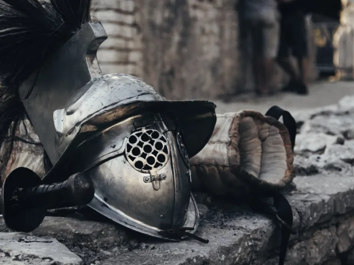 silver knight helmet